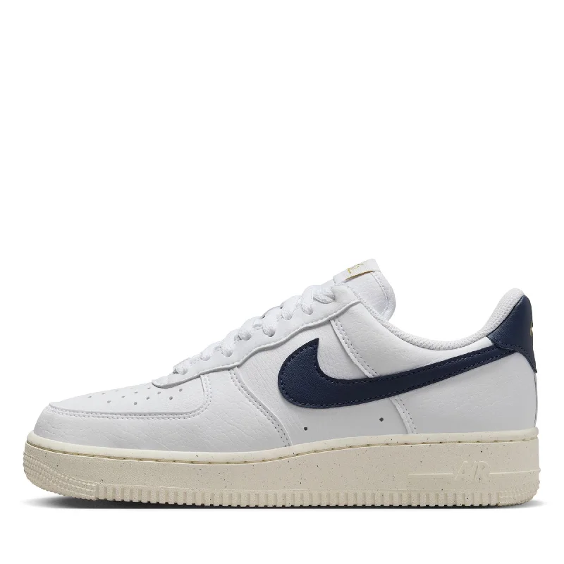 Women's Nike Air Force 1 '07 Next Nature - White/Obsidian Striped Shoe Style  