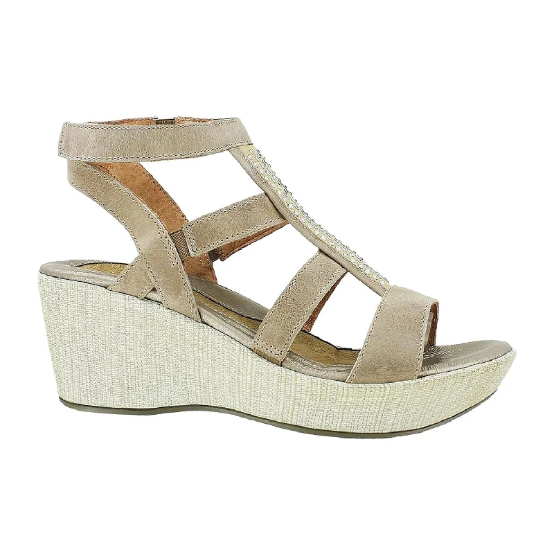 Women's Naot Mystery Khaki Beige Leather Moccasin Soft - Sole Style  