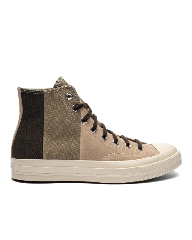 Chuck 70 High Patchwork Suede Nutty Granola/Mossy Sloth/Cave Green Sustainable Shoe Design  