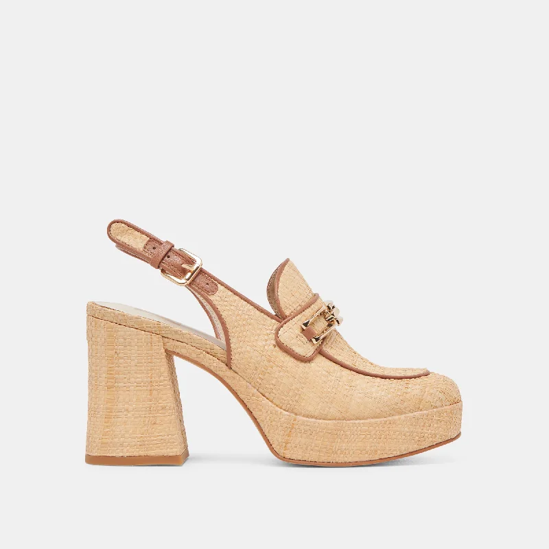 SIRUS HEELS LT NATURAL RAFFIA Neon - Accent Sneaker Look  