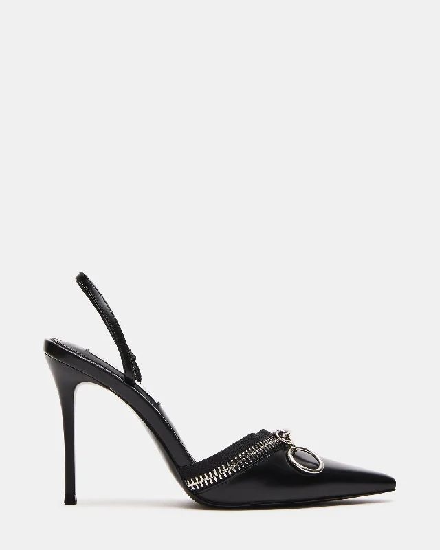 DIPPER BLACK LEATHER Checkered Shoe Pattern Look  
