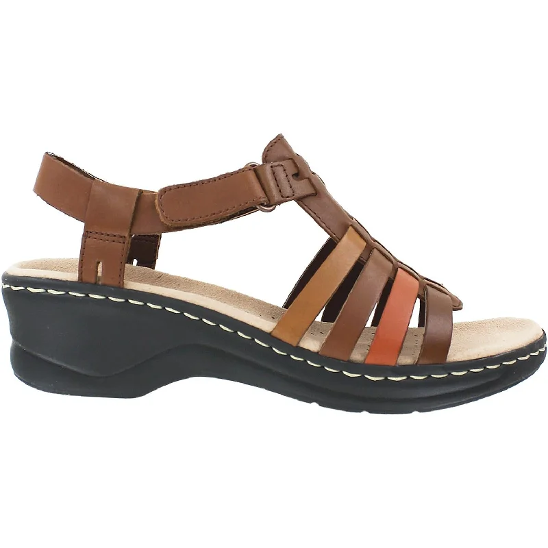 Women's Clarks Lexi Bridge Tan Combi Leather Casual Loafer Style          