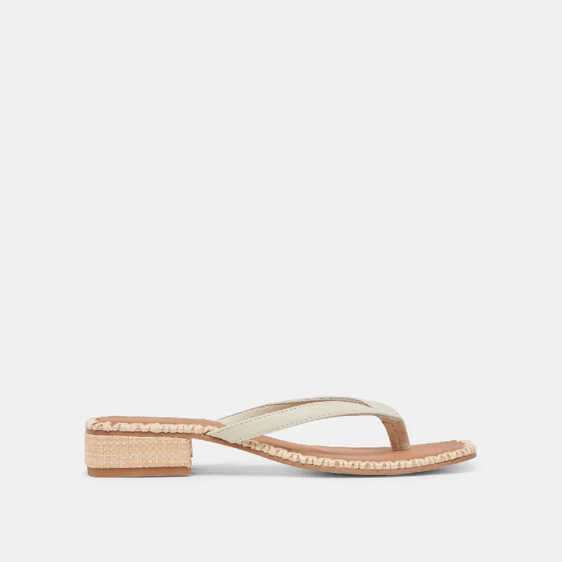 BARTY SANDALS WHITE LEATHER Open - Lacing Derby Look  