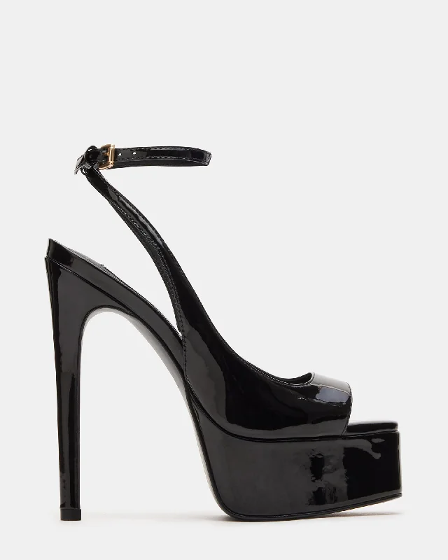 GLOSS BLACK PATENT Ivy League - Inspired Derby Look 