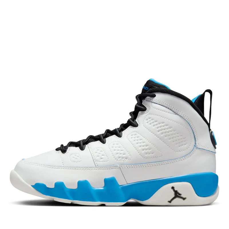 Air Jordan 9 Retro 'Powder Blue' (GS) - Summit White/Powder Blue Lightweight Tennis Sneaker Look  