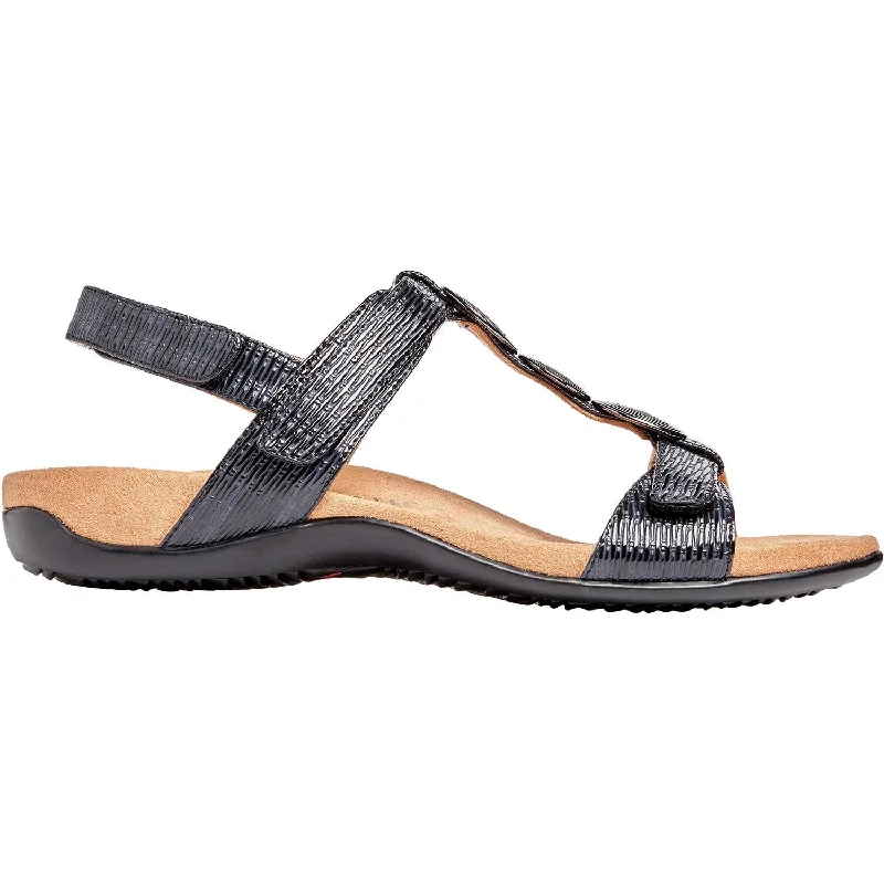Women's Vionic Farra II Black Woven Synthetic Edwardian Shoe Look  