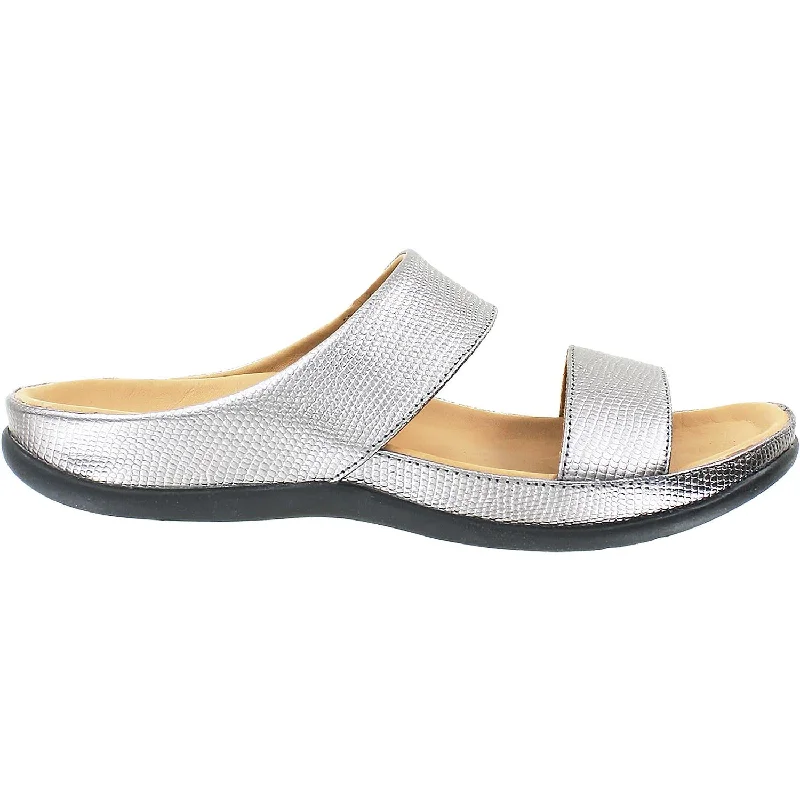 Women's Strive Lombok Pewter Embossed Leather Moccasin Soft - Sole Style  