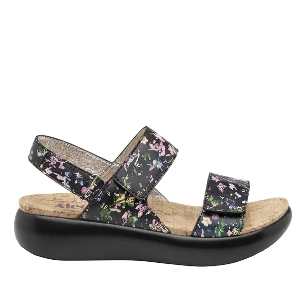 ALEGRIA BAILEE SANDAL - DOG AND BUTTERFLY Metallic Trim Shoe Design  