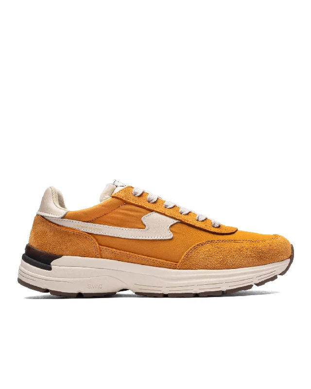 Osier S-Strike Raw Suede Mix College Yellow Retro Plimsoll Style  