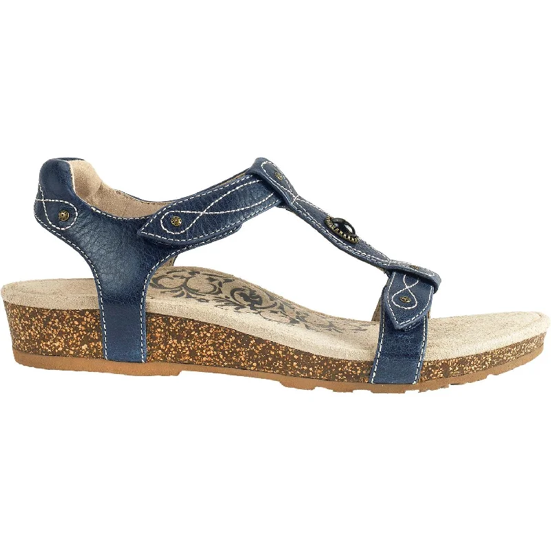 Women's Aetrex Lori Navy Leather Ivy League Loafer Look 