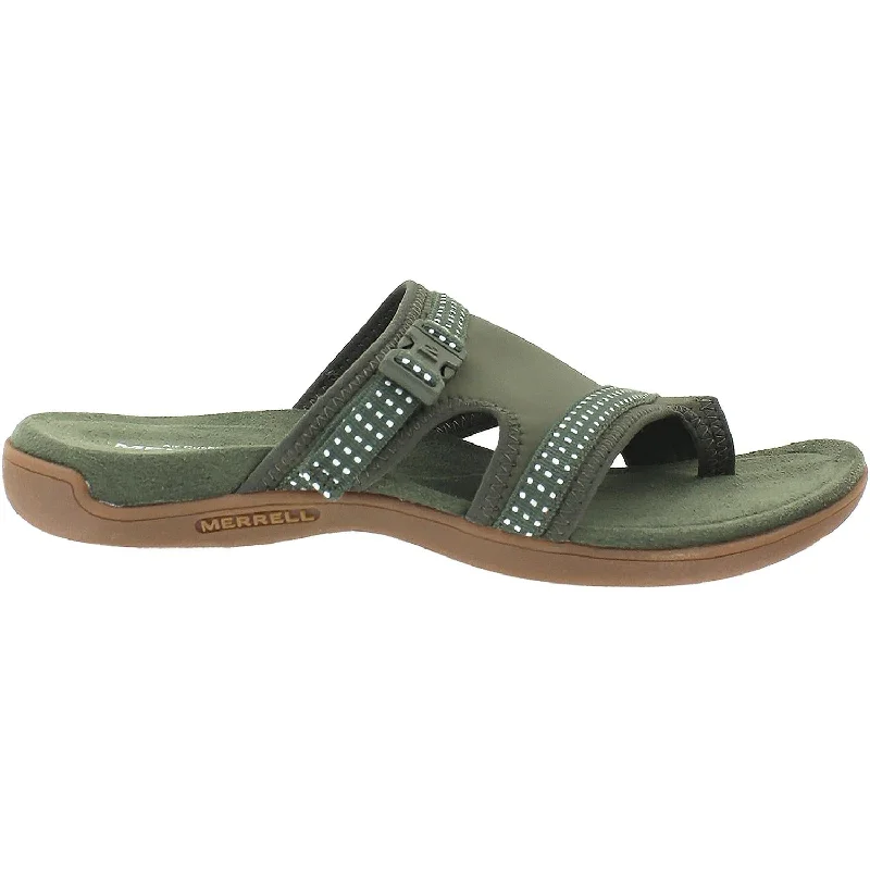 Women's Merrell District Muri Wrap Dusty Olive Fabric Quilted Shoe Design  