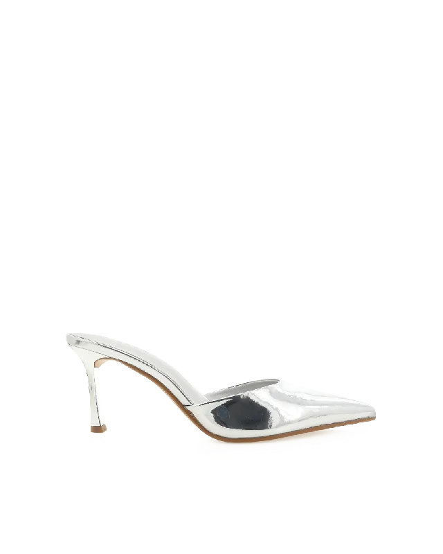 XAYDEN - SILVER CHROME Rubber - Sole Plimsoll Look  