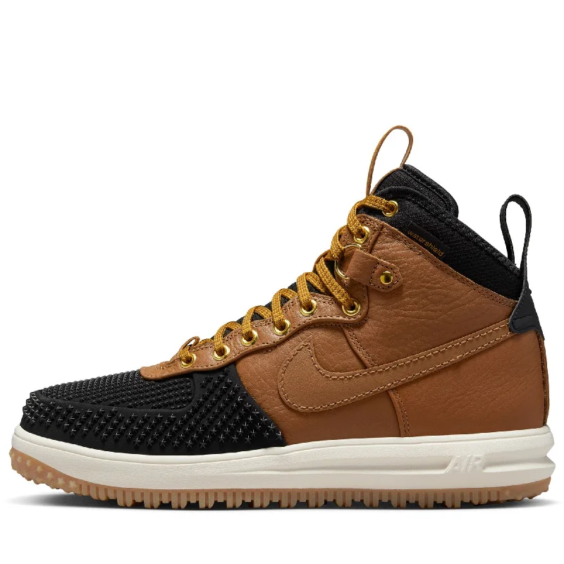 Nike Lunar Force 1 'Duckboot' - Ale Brown/Black Checkered Shoe Pattern Look  