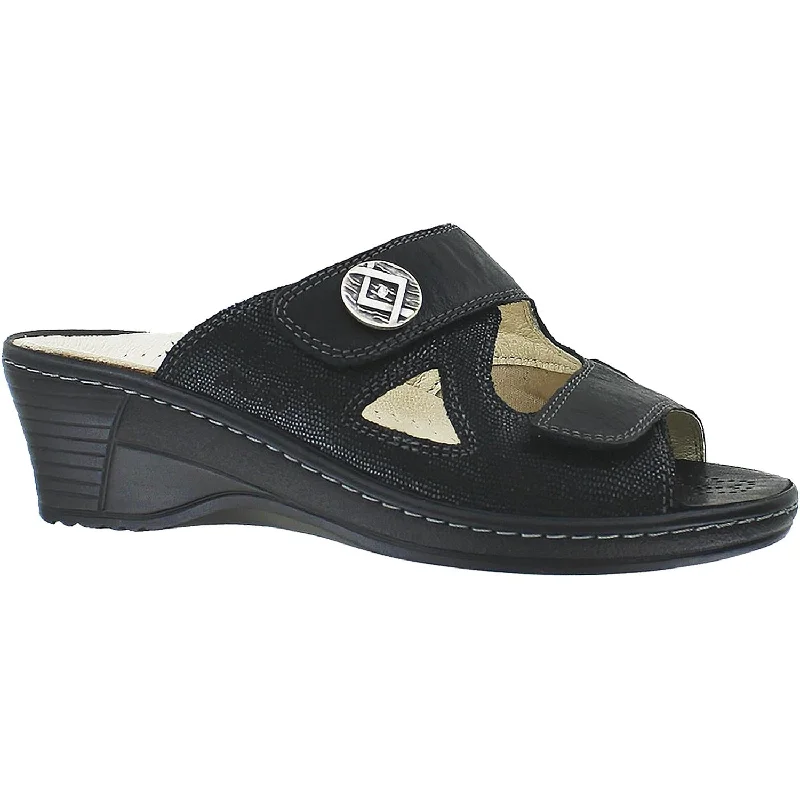 Women's Fidelio Sophie Hallux Galant Bunion Relief 48-4005 Black Leather Comfortable Derby Style  