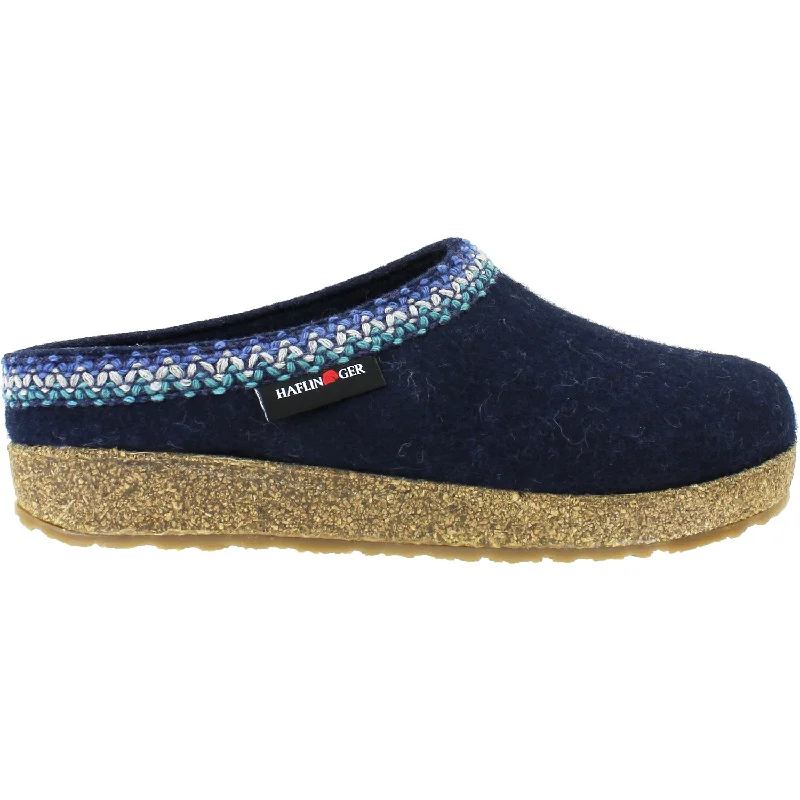 Unisex Haflinger Zig Zag Captains Blue Wool Smart - Shoe Functionality Style  