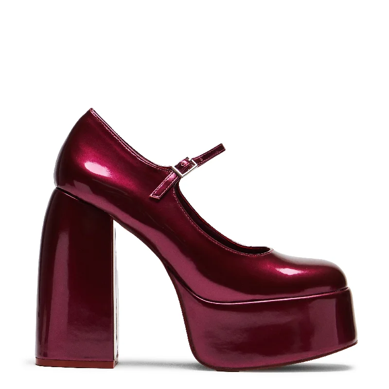 Sweet Attitude Platform Heels - Magenta Gleam Glow - in - the - Dark Shoe Design  
