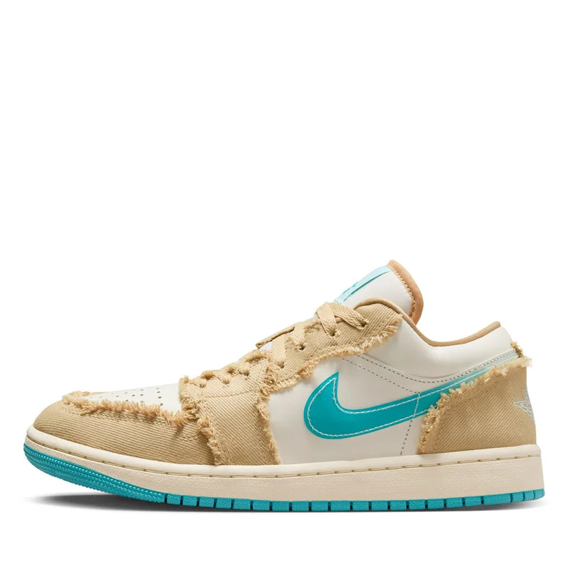 Women's Air Jordan 1 Low SE 'Wave' - Sesame/Dusty Cactus Wingtip Oxford Design 