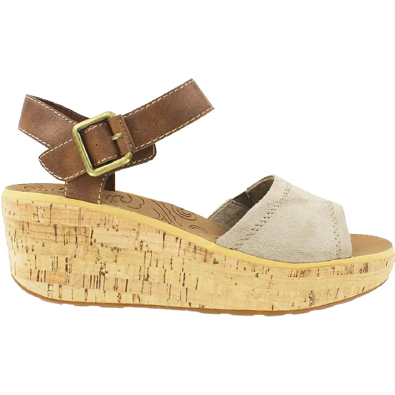 Women's Rockport Weekend Casuals Lanea Ankle Strap Taupe Suede/Leather Slide Sandal Beach Style  