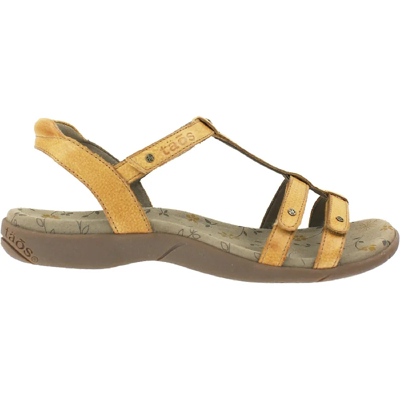 Women's Taos Trophy 2 Golden Yellow Leather Edwardian Shoe Look  