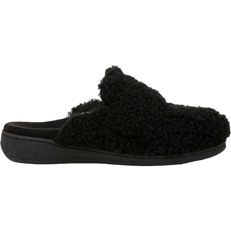Women's Vionic Gemma II Black Shearling Art Deco - Inspired Shoe Look  