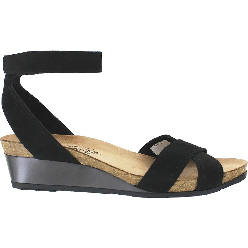 Women's Naot Wand Black Velvet Nubuck Tech - Inspired Sneaker Look  