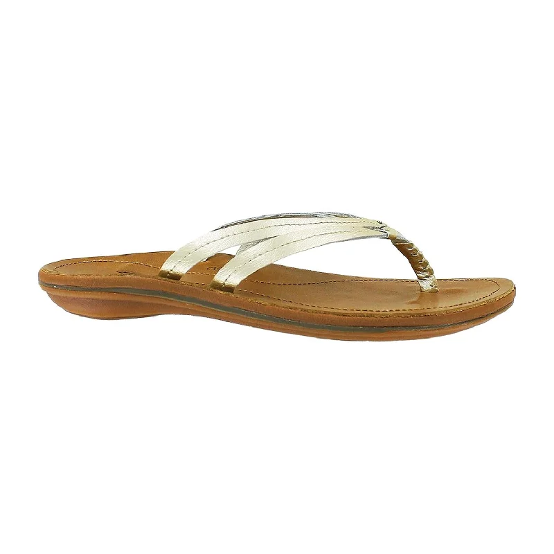 Women's OluKai U'I Bubbly/Sahara Leather Monochromatic Shoe Look  