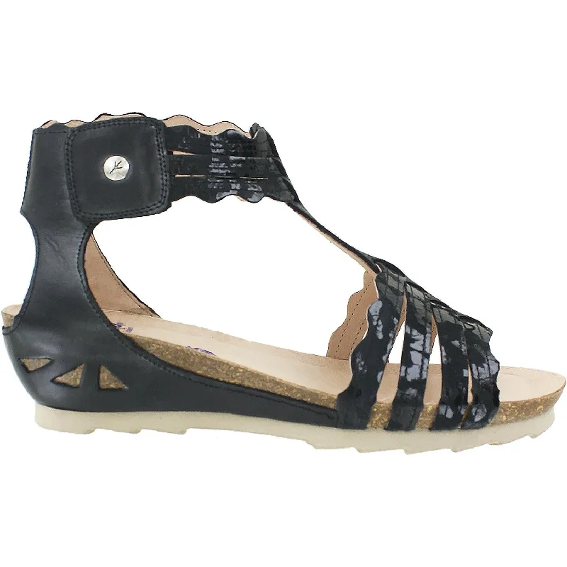 Women's Wanda Panda Bea II WP-10700 Negro 01 Black Leather Monochromatic Shoe Look  