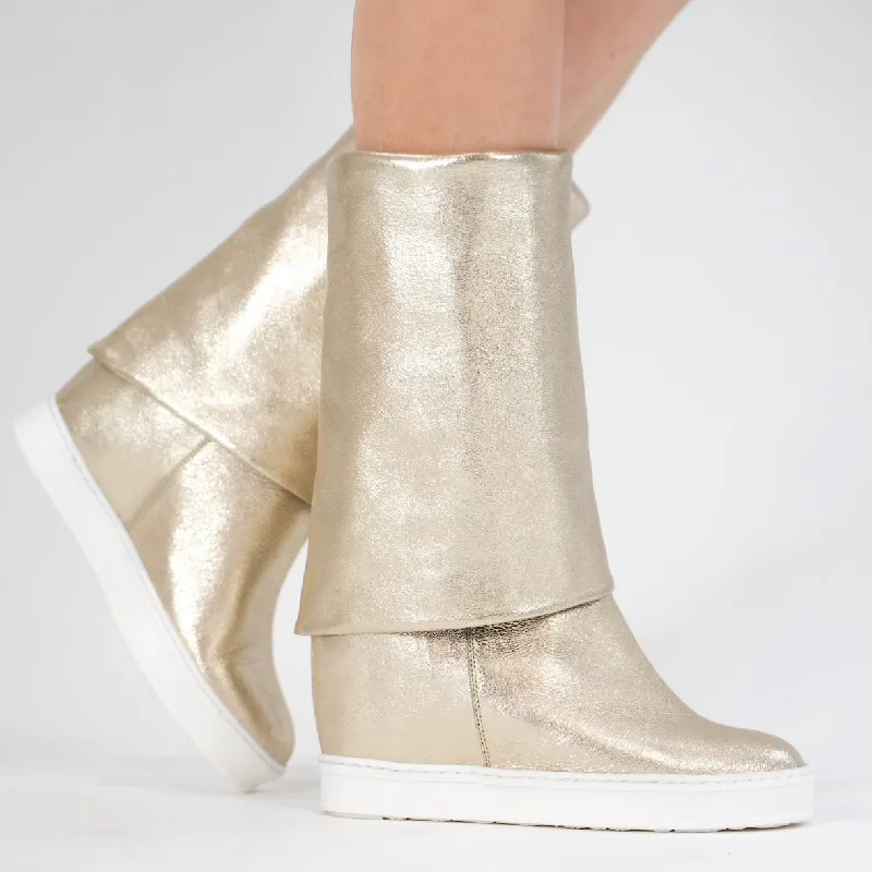 Brave Metallic Ouro Business Monk Strap Style  