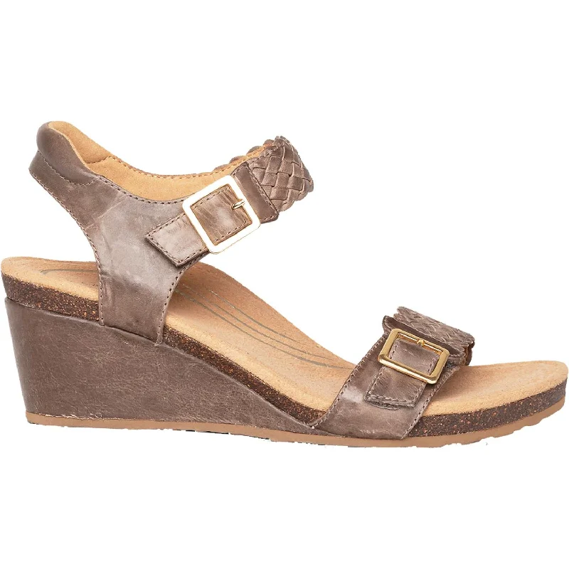 Women's Aetrex Grace Taupe Leather Camouflage Print Boot Style  