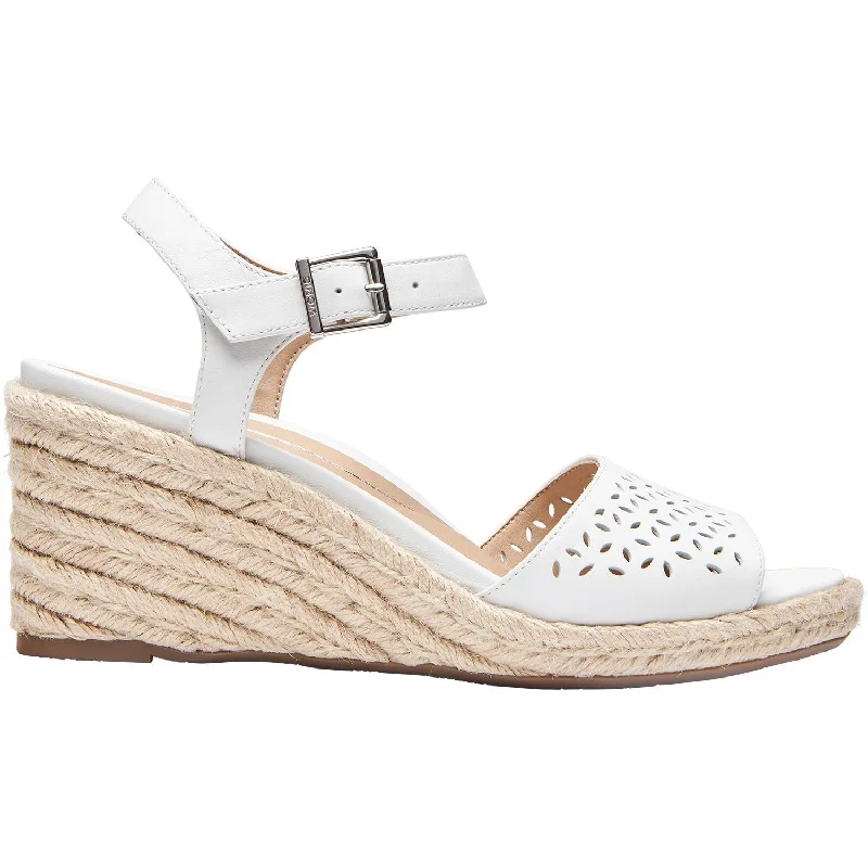 Women's Vionic Ariel White Leather Strap - Up Sandal Resort Style  