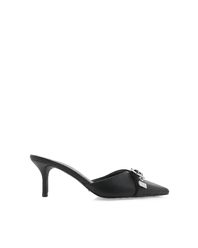 DAIJA - BLACK-SILVER Leather Driving Shoe Style  