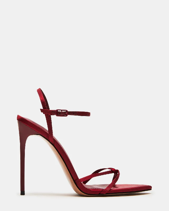 STELLINA RED SATIN Distressed Leather Shoe Style  
