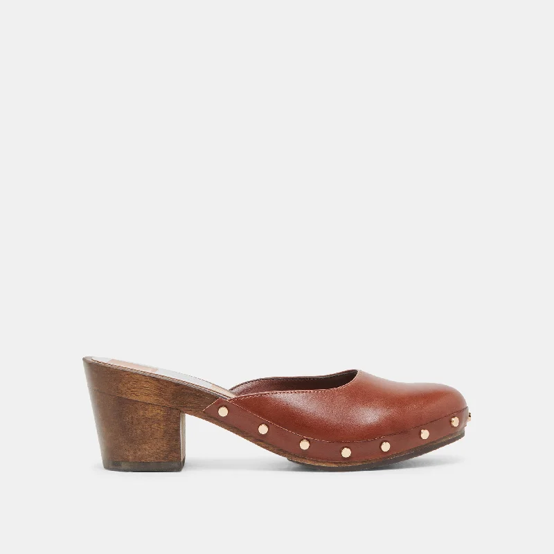 CAMYN HEELS BROWN LEATHER Striped Shoe Style  