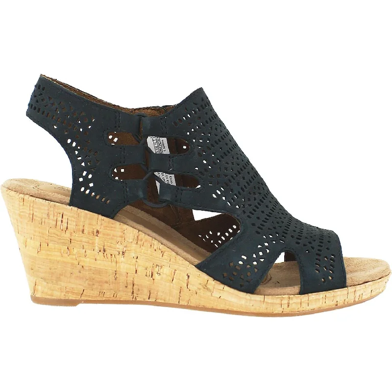 Women's Rockport Cobb Hill Janna Perf Bootie Black Nubuck Tech - Inspired Sneaker Look  