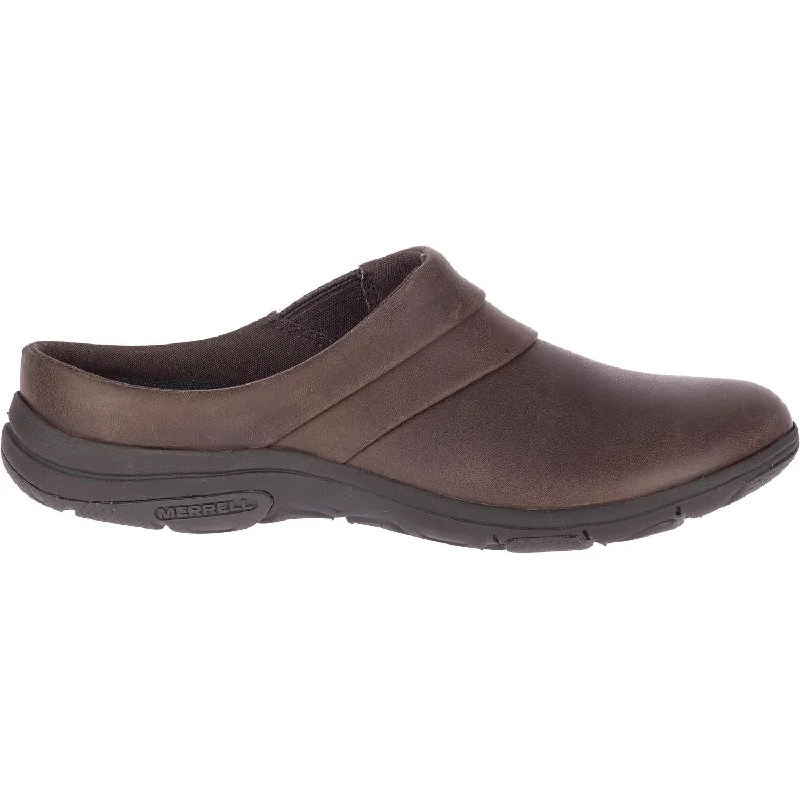 Women's Merrell Dassie Stitch Slide Espresso Leather Skateboarding Sneaker Style  