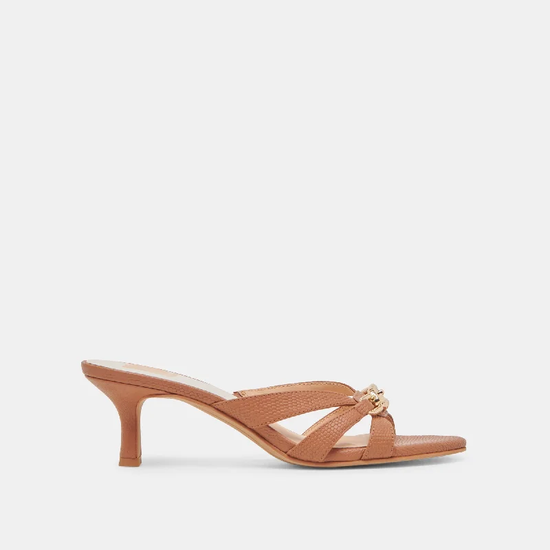 LERAH HEELS SADDLE EMBOSSED LEATHER Sustainable Shoe Design  