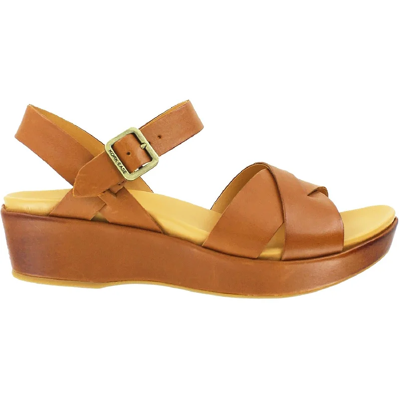 Women's Kork Ease Myrna 2.0 Rust Leather Strap - Up Sandal Resort Style  