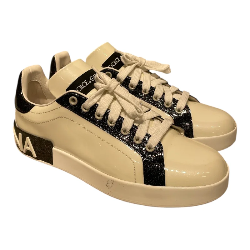 DOLCE&GABBANA/Low-Sneakers/EU 40/Leather/WHT/Patent Leather Colorblock Smart - Shoe Functionality Style  
