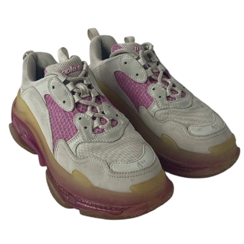 BALENCIAGA/Low-Sneakers/EU 40/Cotton/WHT/WHT & PNK TRIPLE S Retro Basketball Sneaker Design  