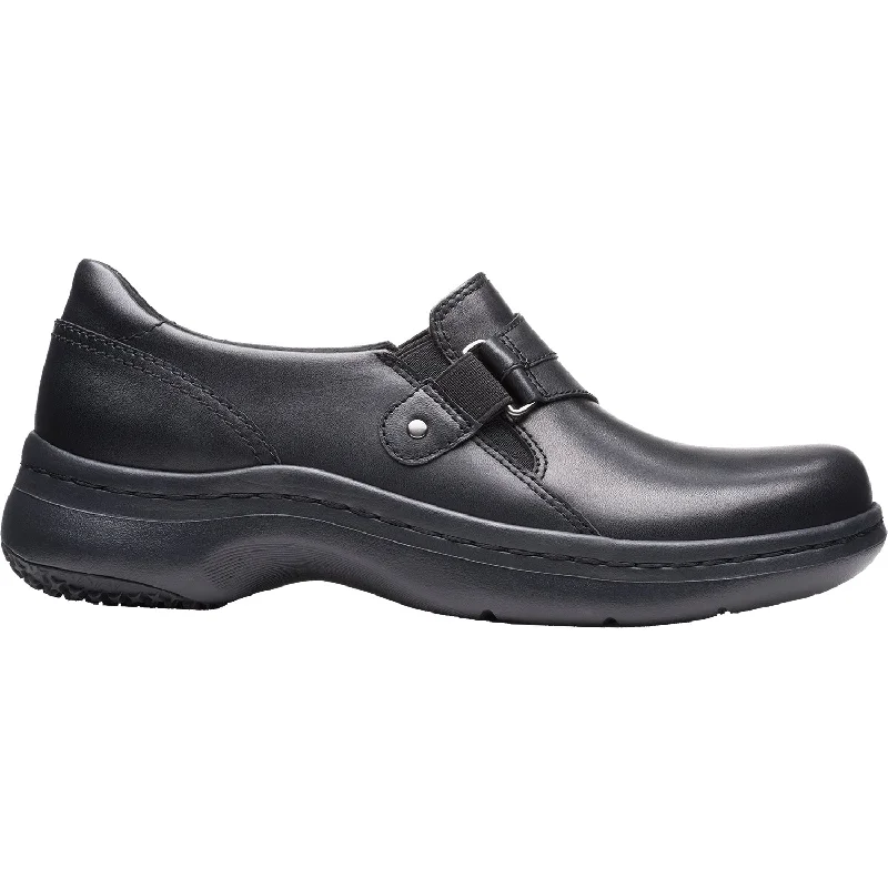 Women's Clarks Pro Sky Black Leather Aesthetic  