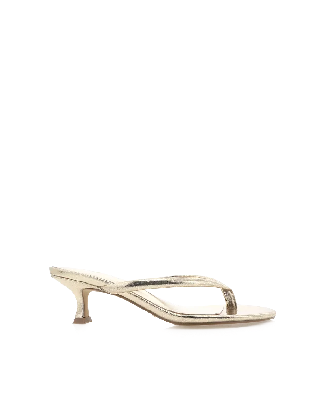 ESTI - GOLD METALLIC Strap - Up Sandal Resort Style  