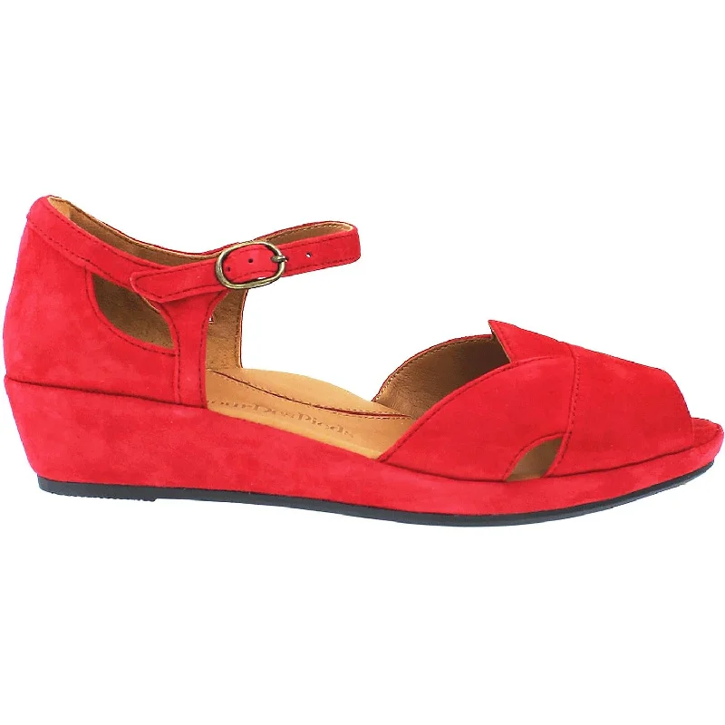 Women's L'Amour Des Pieds Betterton Red Kid Suede Monochromatic Shoe Look  
