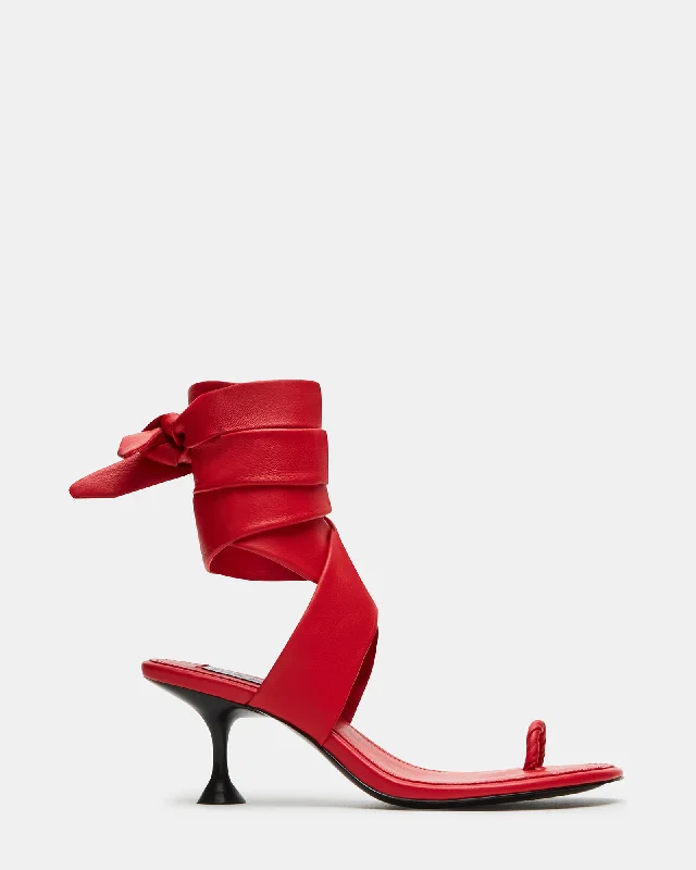 SYMONE RED LEATHER Comfortable Derby Style  