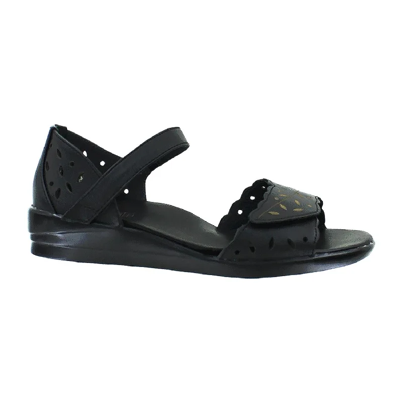 Women's Ziera Diaz Black Leather Business Monk Strap Style  