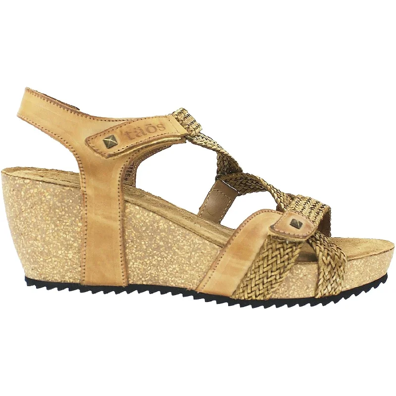 Women's Taos Julia Camel Leather Lightweight Tennis Sneaker Look  