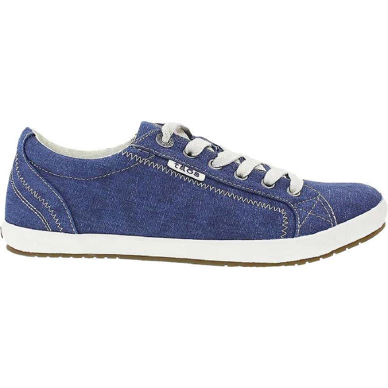 Women's Taos Star Blue Washed Canvas Glow - in - the - Dark Shoe Design  