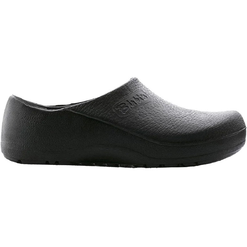 Unisex Birkenstock Profi Birki Black Synthetic Distressed Leather Shoe Style  