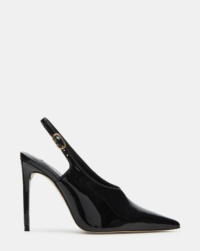 KAYLAN BLACK PATENT Distressed Leather Shoe Style  