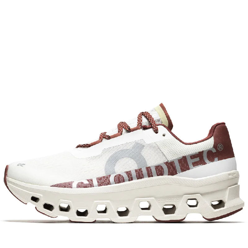 On Cloudmonster - Ivory/Ruby Athleisure Derby Style  