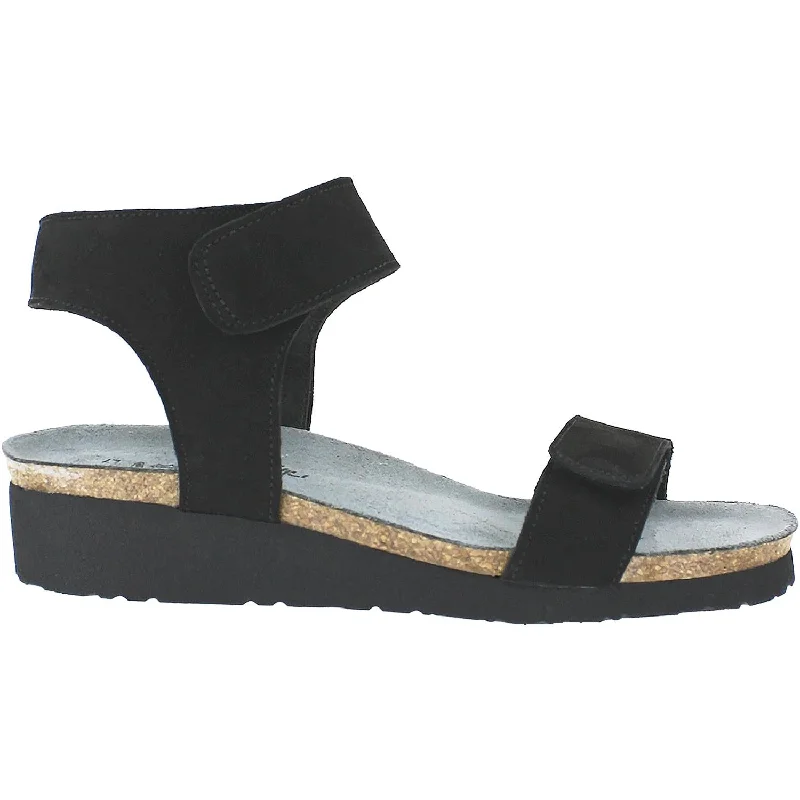 Women's Naot Alba Black Velvet Nubuck Minimalist Sneaker Style  